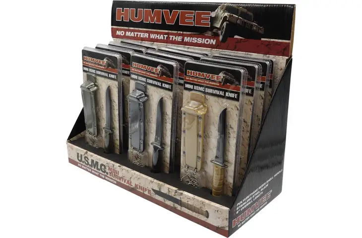 Caliber Gourmet Humvee Kneck Fixed Blade Knife Display