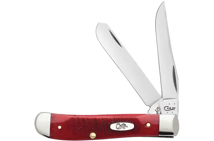 Case Mini Trapper Dark Red Bone Folding Knife