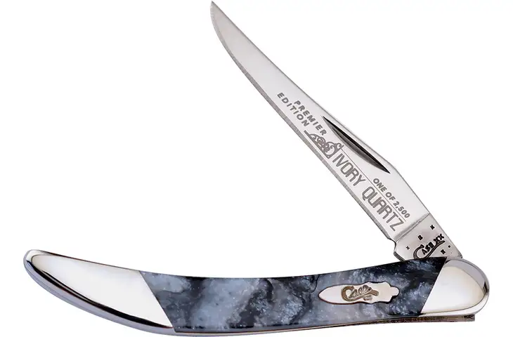 Case Small Toothpick Ivory Quartz Folding Knife