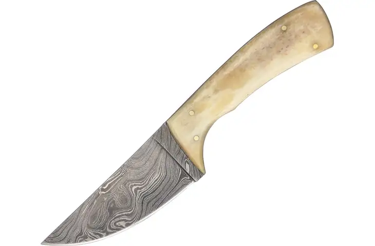 Damascus Belly Skinner w/ Smooth Bone Handles
