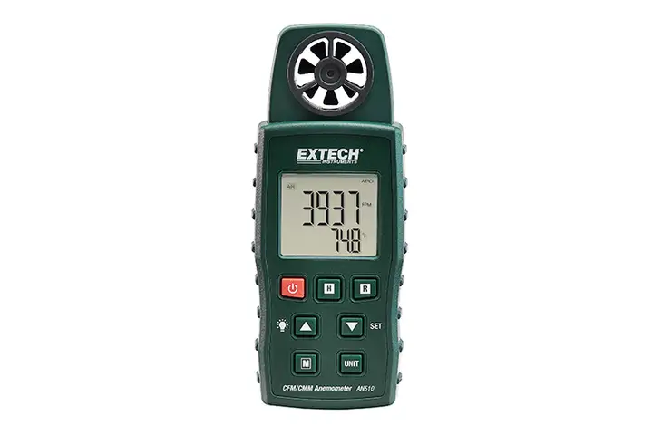 Extech Instruments Anemometer, Cfm/Cmm W/Type K