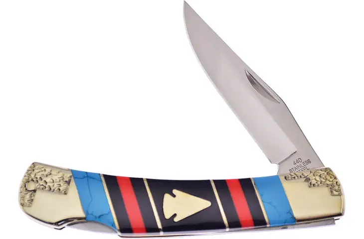 Frost Assorted Stone Lockback Folding Knife