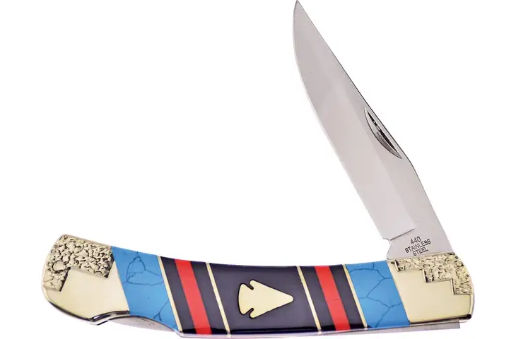 Frost Lockback Assorted Stone Folding Knife